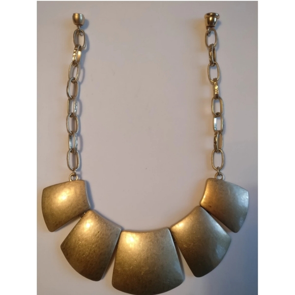 Vintage KJL Kenneth Jay Lane Tribal "Gladiator" Statement Necklace Matte Gold - Picture 7 of 11